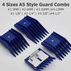 4 Pieces Professional A5-Style Dog Cat Grooming Animal Clipper Attachment Guard Guide Combs, 3mm, 6mm, 10mm, 13mm Compatible with Oster A5/A6 Andis AG BG Wahl KM 2/5/10 Series Pet Groomers (Blue) view 2