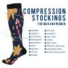 SKYSHU Christmas Gingerbread Man Compression Socks for Women Men(1 Pair), Non-Slip Circulation Knee High Stockings Long Tube Stocking for Running Cycling Travel Nurse Medical,20-30 mmHg view 4