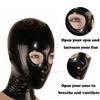 ABWL Black Latex Hood Mask for Unisex,Rubber Hooded with Open Eyes and Nose for Cosplay Costumes Clubwear -L view 2