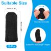 PATIKIL Cut Resistant Finger Cots Protectors, 2.4 x 1 Inch, 20 Pcs Reusable Anti-Cut Finger Sleeve Covers for Kitchen, Construction, Gardening, Black view 2
