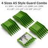 4 Pieces Professional A5-Style Dog Cat Grooming Animal Clipper Attachment Guard Guide Combs, 3mm, 6mm, 10mm, 13mm Compatible with Oster A5/A6 Andis AG BG Wahl KM 2/5/10 Series Pet Groomers (Green) view 2
