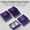 4 Pieces Professional A5-Style Dog Cat Grooming Animal Clipper Attachment Guard Guide Combs, 3mm, 6mm, 10mm, 13mm Compatible with Oster A5/A6 Andis AG BG Wahl KM 2/5/10 Series Pet Groomers (Purple) view 2