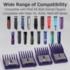 4 Pieces Professional A5-Style Dog Cat Grooming Animal Clipper Attachment Guard Guide Combs, 3mm, 6mm, 10mm, 13mm Compatible with Oster A5/A6 Andis AG BG Wahl KM 2/5/10 Series Pet Groomers (Purple) view 3