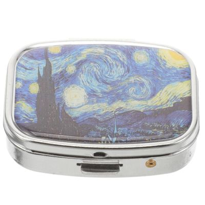 minkissy Tiny Metal Travel Case Portable Medicine Organizer Daily Pill Box Sealed Vitamin Container Day Pocket Organizer