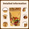 100 Pack Resealable Mylar Bags with Window for Food Storage,Stand Up Smell Proof Bags,Pouch Food Packaging Heat Seal Bags for Candy,Jewelry, Foil, Bulk (Gold, 5.9x9.05 inch) view 2