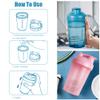 ACWOO Protein Shaker Bottle with Stainless Steel Mixing Ball 500ml, 2pcs Protein & Supplement Shaker Bottle, Leak Proof Flip Flop Lid Shake Bottle Mixer, BPA Free Protein Shake Bottle, Blue + Pink view 3