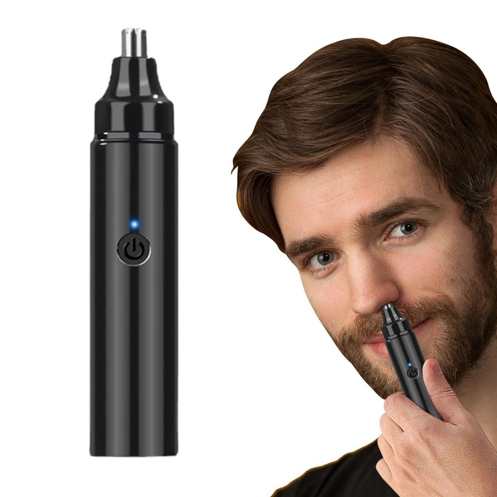 Rechargeable Nose Hair Trimmer, Ear and Nose Hair Trimmer, Edge 360 Rotating Hair Trimmer for Men and Women, 5.12 x 0.98 Inches