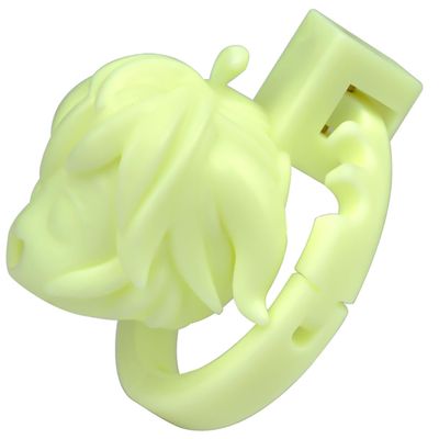 3D Resin Smooth Cartoon Chastity Cage Lock Male Chastity Device, Adjustable Base Ring 40-60mm, Lightweight (Light Green)