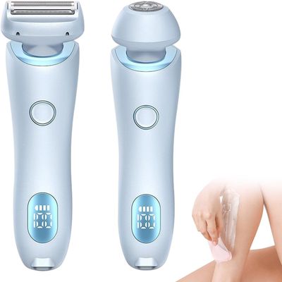 Dusk Razor for Women, Silky Glide Pro 3.0 Razor, 2 in 1 Painless Razor for Face, Legs, Underarms, Bikini Area. Rechargeable, Fast and Efficient, Gentle on Skin. Ideal for Women (Blue)