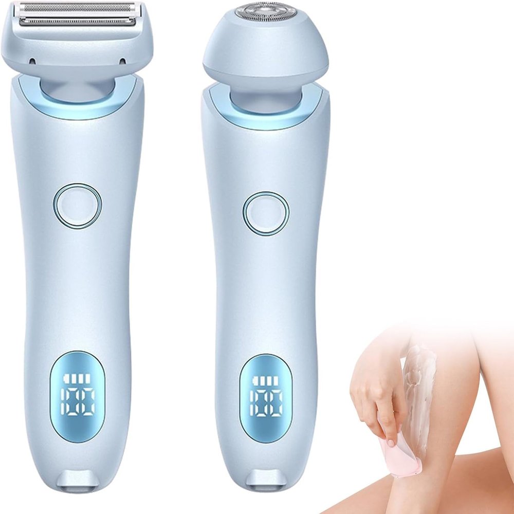 Dusk Razor for Women, Silky Glide Pro 3.0 Razor, 2 in 1 Painless Razor for Face, Legs, Underarms, Bikini Area. Rechargeable, Fast and Efficient, Gentle on Skin. Ideal for Women (Blue)