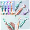 Didiseaon Double-Sided Cleaning Tool Denture Cleaning Brush 4Pcs Portable Teeth Brush with Soft Bristles for Fake Tooth Retainer and Braces Oral Care Daily Use view 2