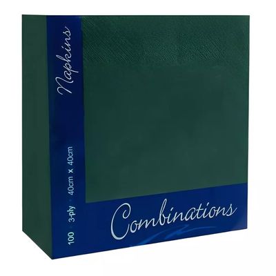 Tezraftaar 5000 x Paper Napkins Disposable 40cm x 40cm 3Ply Dark Green Serviettes Tissue Paper for Catering Supply Tableware Weddings Christmas Birthday Parties
