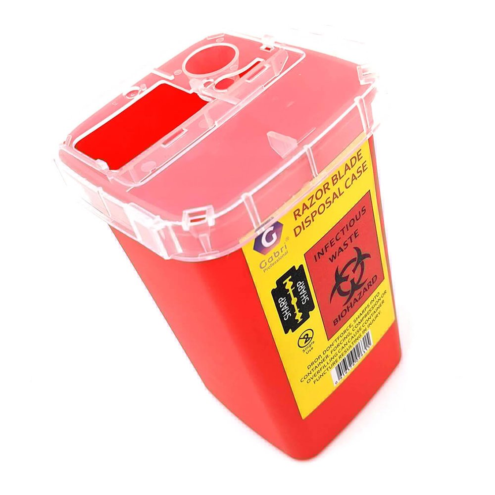 Gabri Razor Blade Bank - Safety Razor Blades Disposal Tin for - Used Double-Single Edge Safety Razor Blade Storagement - Disposable Razors for Professional Barber, Hairdresser, Salon (Red)