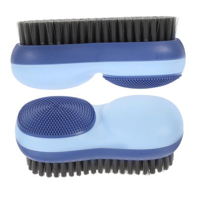 NULYLU Indoor Bristle Cleaning Brush 2 Pack Laundry Brush Long Handle for Clothes Scrubbing
