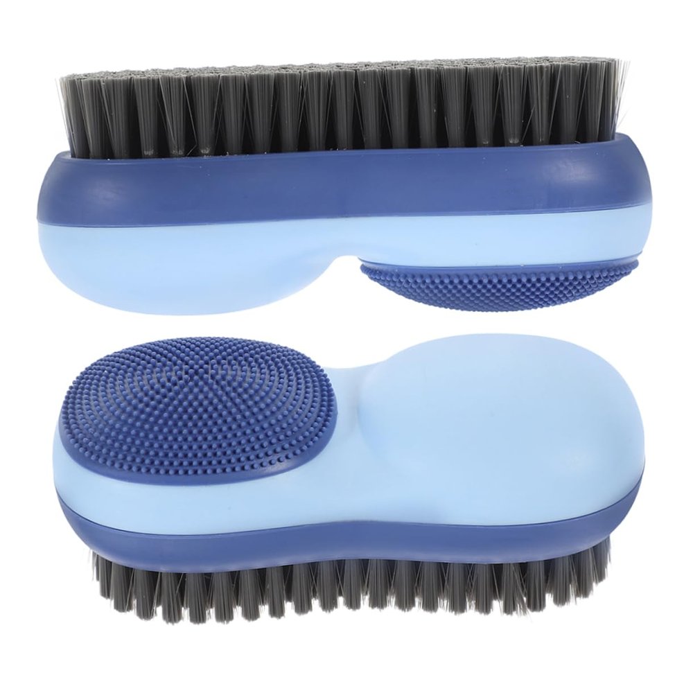 NULYLU Indoor Bristle Cleaning Brush 2 Pack Laundry Brush Long Handle for Clothes Scrubbing