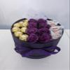 Hat Box Purple3 with Chocolates & Silk Flowers Gift view 2