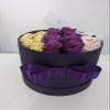 Hat Box Purple3 with Chocolates & Silk Flowers Gift view 3