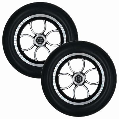 10 Inch Electric Wheelchair Replacement Wheel, Replacement Rear Wheels, PU Solid Non-Inflatable Tire, Aluminum Alloy Hub, Wheelchair Accessories, Bearing: 1/2"(12 mm) (2Pcs)