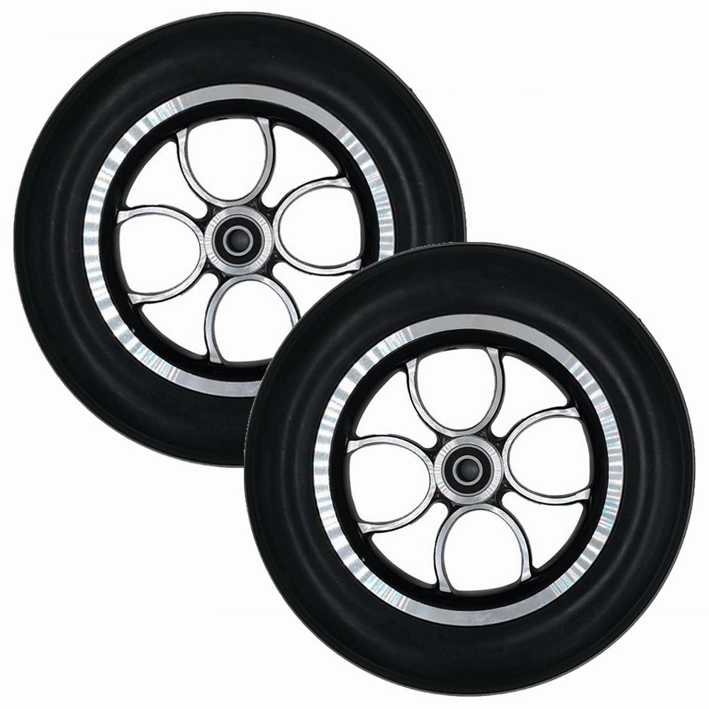 10 Inch Electric Wheelchair Replacement Wheel, Replacement Rear Wheels, PU Solid Non-Inflatable Tire, Aluminum Alloy Hub, Wheelchair Accessories, Bearing: 1/2"(12 mm) (2Pcs)