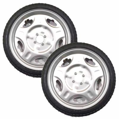 16 Inch Rear Wheels for Wheelchair, Electric Wheelchair Replacement Wheel, Pneumatic Tire, Replaceable Wheelchair Accessories Parts, Bearing: 1 3/4"(45mm) (1 Set of 2)