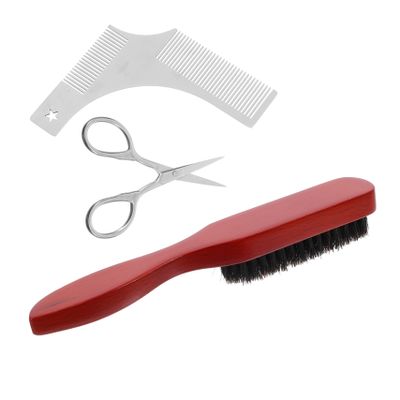 Baluue Beard Brush Kit Set Beard Care Tools Accessories Trimmer Portable Travel for Men