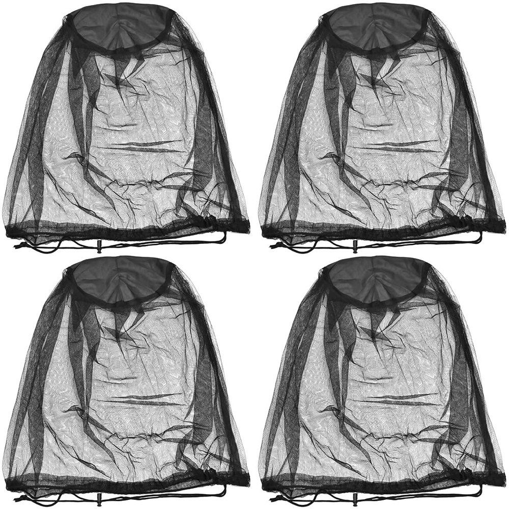 LICQIC Mosquito Net Hat, Midge Hat, Anti-Insect Net Hat, Face Net for Outdoor, Camping, Mountaineering, Hiking, Fishing (2 Pcs, Black)