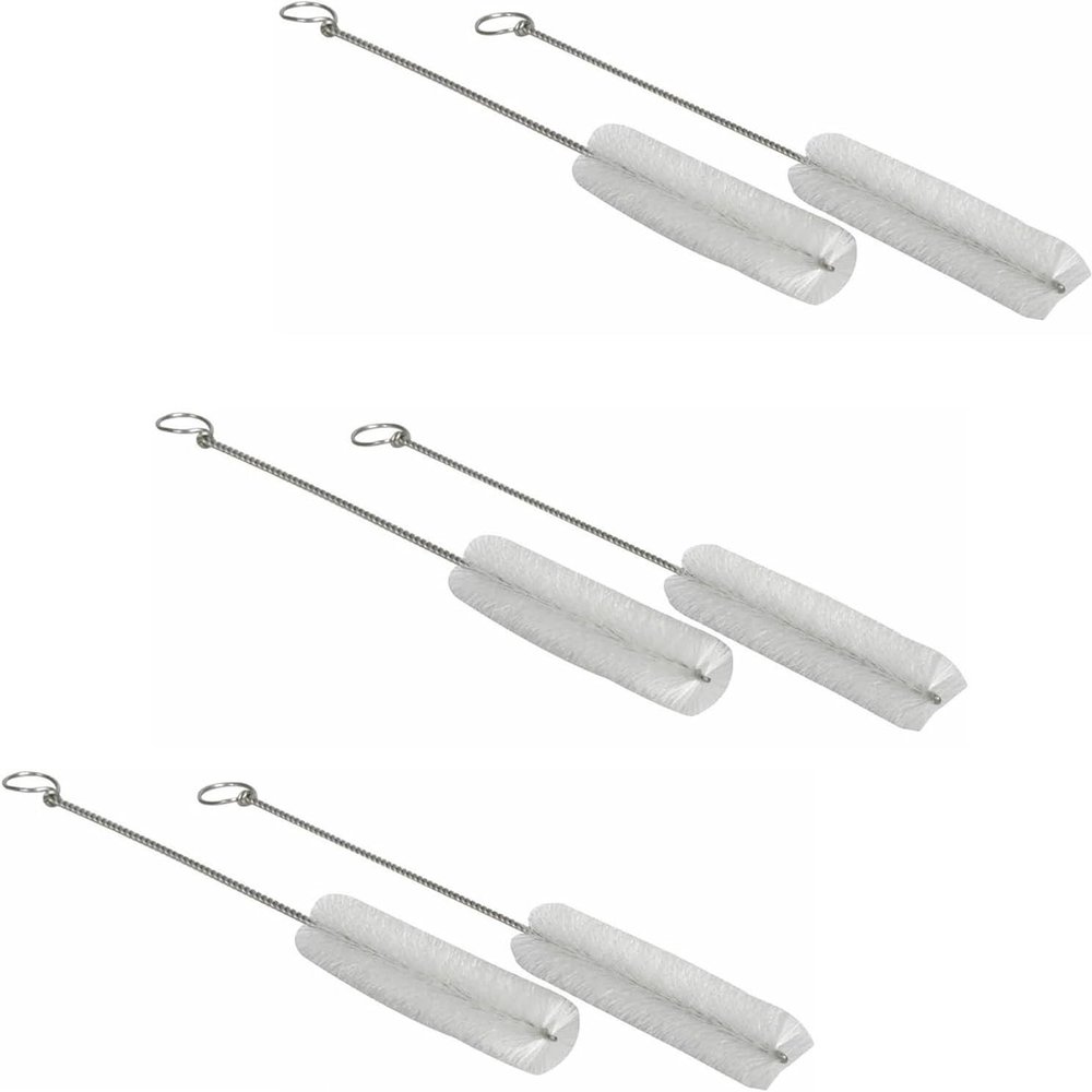 GEDRACKPMYN Tracheostomy Cleaning Brushes, 6pcs Bendable Throat Tube Brush, Nylon Bristle, Tube Cleaner with Stainless Steel Handle,15mm