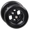 12 1/2x2 1/4 Wheelchair Caster/Wheels Assembly Small Solid Rear Wheels Replacement for Wheelchair 1/2" Bearing 2pcs Black view 1