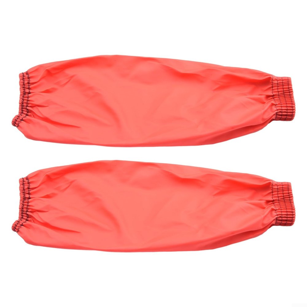 1 Pair Waterproof Oilproof Sleeves Covers, Elasticated Cuffs Wrist To Elbow, Oversleeves Sleevelets Cleaning Protective Kitchen Tool(red)