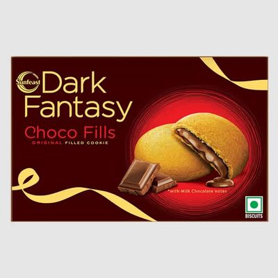 Dark Fantasy Choco Fills Biscuit Family Cookies 150g Indulgent Chocolate-Filled Biscuits for a Rich, Creamy Delight (Pack of 1)