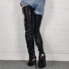 Women's Sexy Black Thigh High Boots. Pointed Toe Zipper Stilettos Over The Knee Boots. Winter Stiletto Boots. Wide-Leg Boots,Black,4 UK view 3