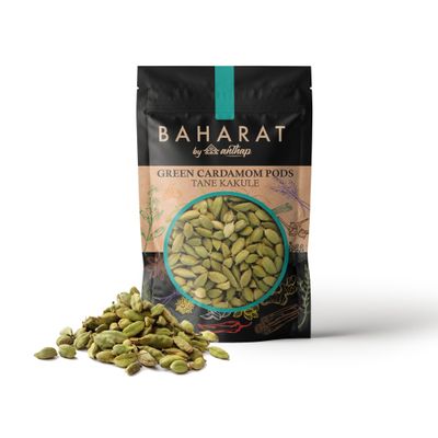 BAHARAT by Anthap Green Cardamom Pods, Cardamom Seeds, Perfect for Baking and Cooking, From Guatemala, Aromatic, Ideal for Distilling, Green Cardamom, Hari Elaichi, 500g