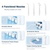 Water Flosser Cordless Oral Irrigator,Intelligent Power-Off,3 Modes of Adjustment,with 4 Functional Nozzles,360 Rotation,300ml Water Tank,IPX7 Waterproof,Essential for Home and Travelling (White) view 4