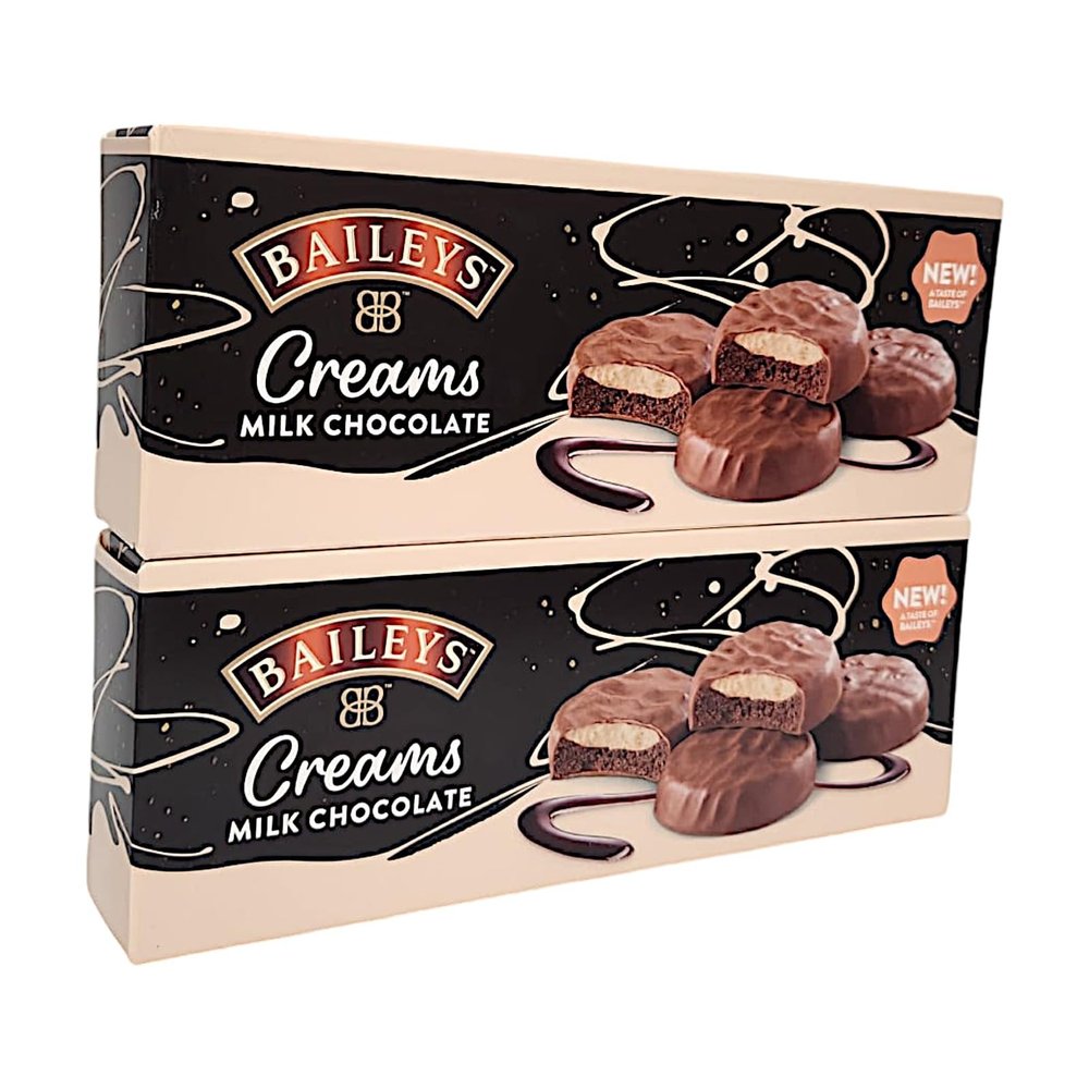 Milk Chocolate Cocoa Biscuits with Irish Cream Flavour Filling 128g Box for all festivals sweet snacks (Pack of 2)