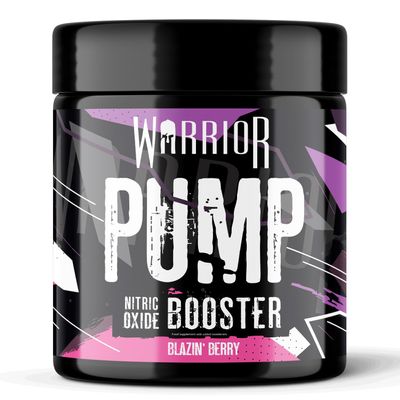 Warrior Pump Pre Workout Powder 225g Non Stim & Caffeine Free Preworkout Nitric Oxide Supplement Contains Citrulline Malate, Glycerol, Cyclic Dextrin and Beetroot 30 Servings, Blazin Berry