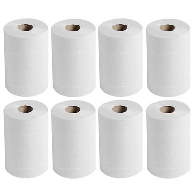 8 Rolls 2400 Sheets White Kitchen Roll 2 Ply Strong & Absorbent Paper Towels Durable & Disposable Napkin for Kitchen Household Cleaning & Spills Dirt Greas Soft Ideal for Home Restaurants & Catering