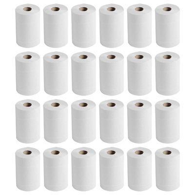 24 Rolls 7200 Sheets White Kitchen Roll 2 Ply Strong & Absorbent Paper Towels Durable & Disposable Napkin for Kitchen Household Cleaning & Spills Dirt Greas Soft Ideal for Home Restaurants & Catering
