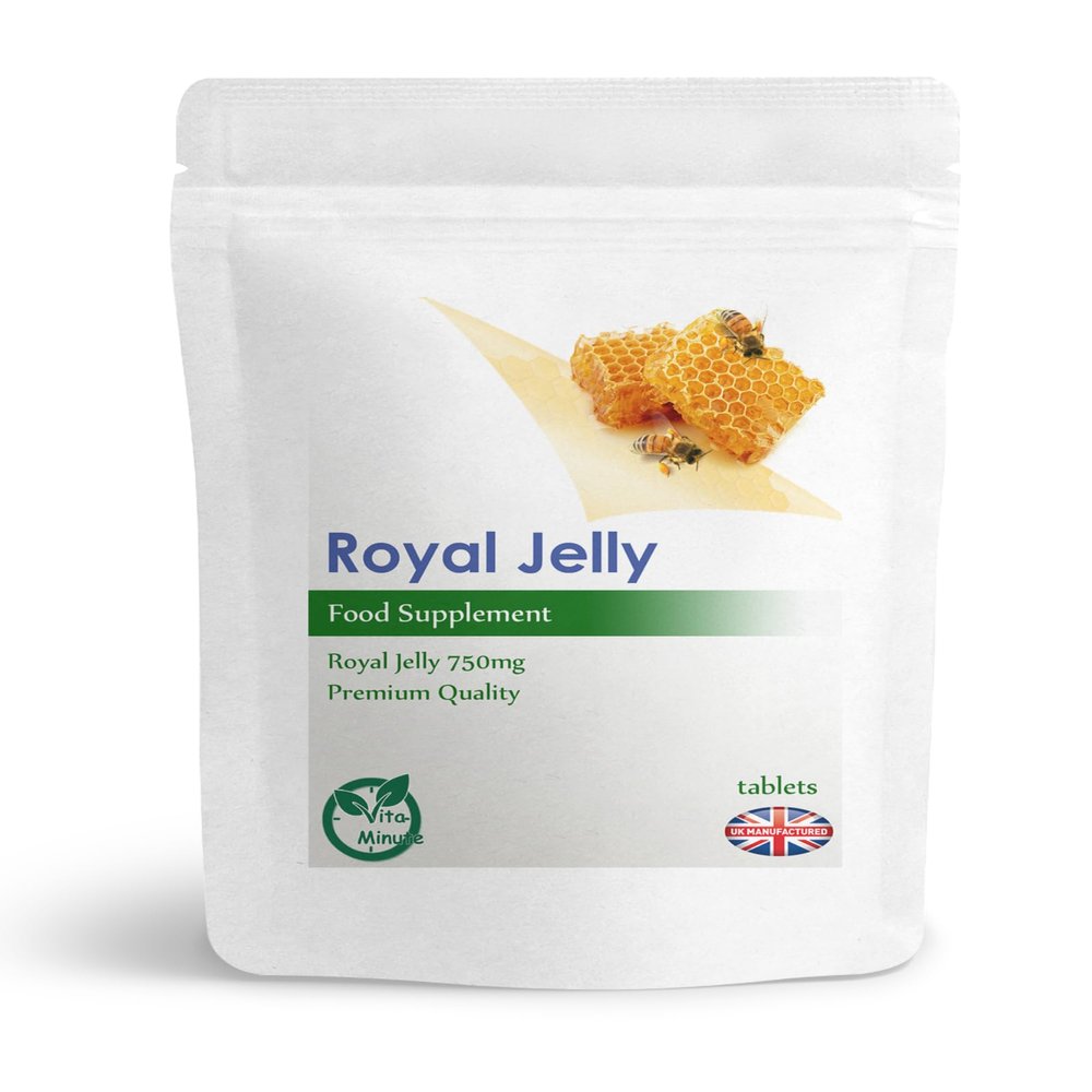 100 x Royal Jelly Tablets - High Strength 750mg Pills - Boosts Energy Levels - Suitable for Men and Women