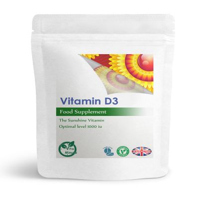 100 x Vitamin D3 1000iu (Vegetarian) Tablets, Teeth Bones Immune System Support