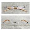 HZEPDVT 1 Pair Of Wood Grain Reading Glasses For Men And Women, Resin Metal Frameless Reading Glasses, Men And Women, Anti-fatigue(+1.50) view 3
