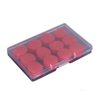 12Pcs Silicone Sleeping Ear Plugs Noise Reduction Anti Snore Sound Insulation Earplug Sleep Protection Reusable Plugs(Red)