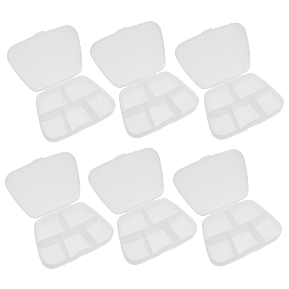 minkissy 6pcs Medicine Cases Compact Pill Box for Daily Use Storage Splitters Cosmetics Cases