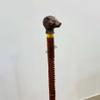 Walking Stick Lion Head Handle Wooden Victorian Foldable Cane Collectible Men's Gift Husband Gift Anniversary Halloween view 2