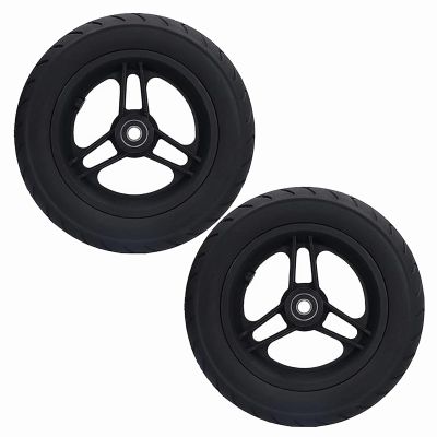 10 Inch Wheelchair Front Wheel, 10x2 Electric Wheelchair Replacement Wheel, Polyurethane Solid Non-Inflatable Tire, Bearing: 1/2" (12 mm) (1 Set of 2)