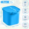 Ecurfu Silicone Dips Containers, 2x 4 oz Salad Dressing Container To Go, Condiment Container with Lids, Compatible with Most Bento Lunch Box (Blue/Green) view 2