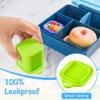Ecurfu Silicone Dips Containers, 2x 4 oz Salad Dressing Container To Go, Condiment Container with Lids, Compatible with Most Bento Lunch Box (Blue/Green) view 3