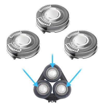 3 PCS SH50 Replacement Blades Compatible with Philips Series 5000 Shaver Heads for Series 5000 Shaving Head (Round Case)- Not Compatible with 5000 Series Pentagonal Case Models