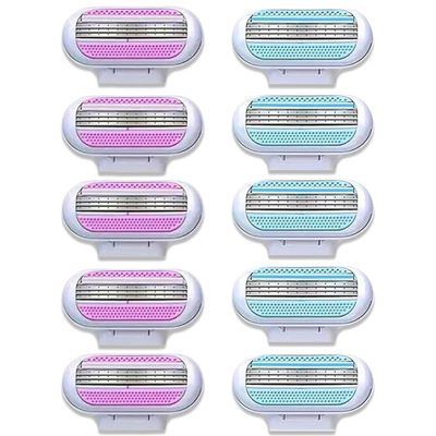 10PCS Womens Razor Blades Women Compatible with Smooth Razor Blades Refill Slide Easily Washable Easy to Replace Comfortable Shave 