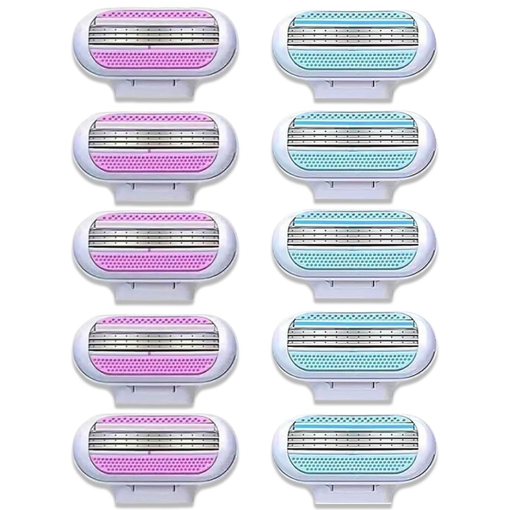 10PCS Womens Razor Blades Women Compatible with Smooth Razor Blades Refill Slide Easily Washable Easy to Replace Comfortable Shave 