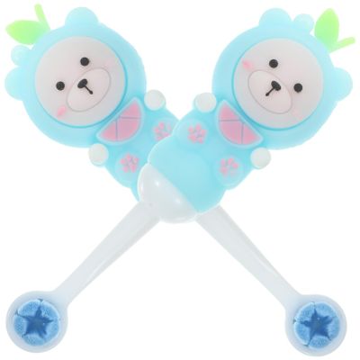 minkissy 2pcs Cute Bear Boy Girl Toothbrush Soft Bristle Boy Girl's Toothbrushes for Toddlers Ergonomic Design Comfortable Grip for Ages Sky Blue